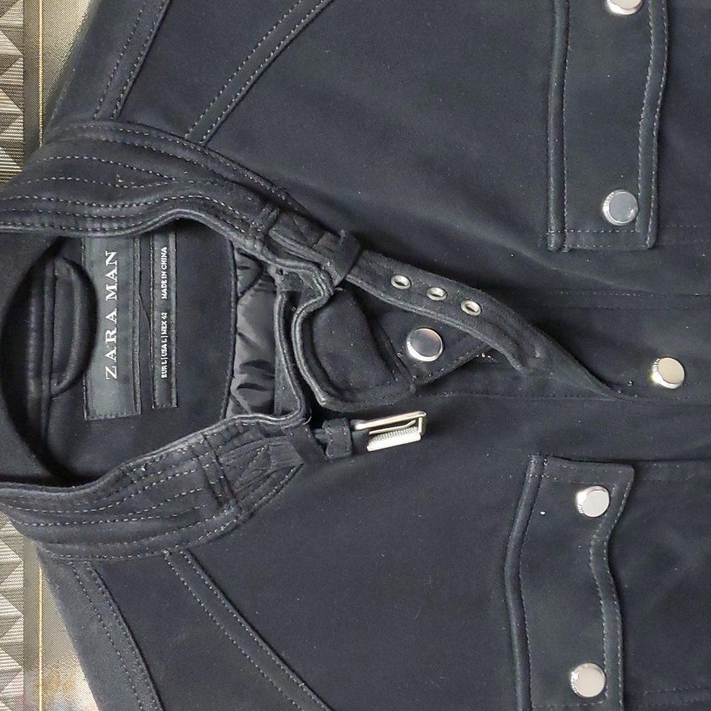 ZARA MAN JACKET black micro suede - Picture 2 of 4